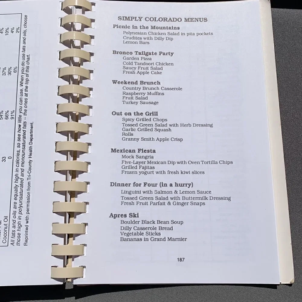 Vintage Simply Colorado 1989 Dietetic Association Recipes for Busy Active People